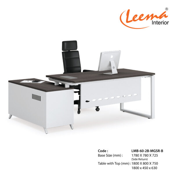 Leema Modern Metal Base Director’s Table  |  Code : LMB-60-2B-MGSR-B