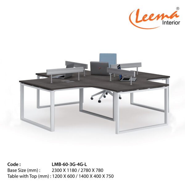 Leema Modern Metal Base Workstation  |  Code : LMB-60-3-4G-L
