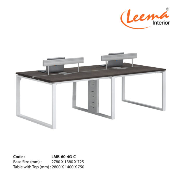 Leema Modern Metal Base Workstation  |  Code : LMB-60-4G-C