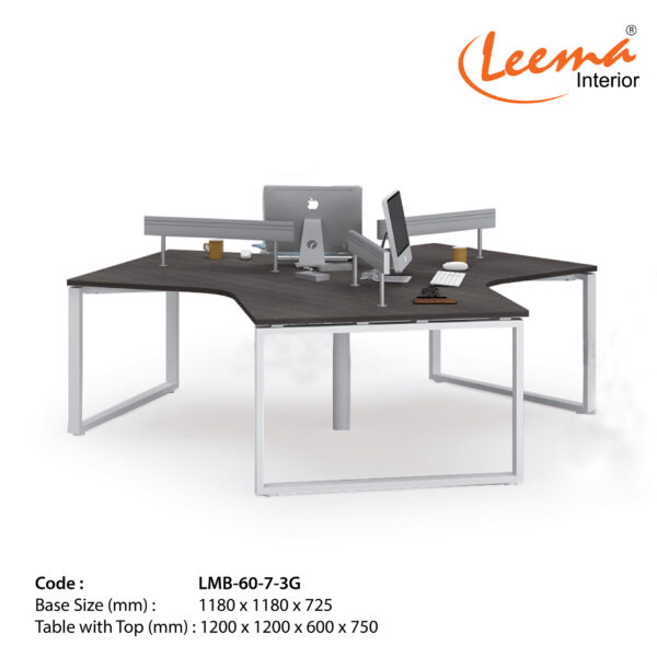 Leema Modern Metal Base Workstation  |  Code : LMB-60-7-3G