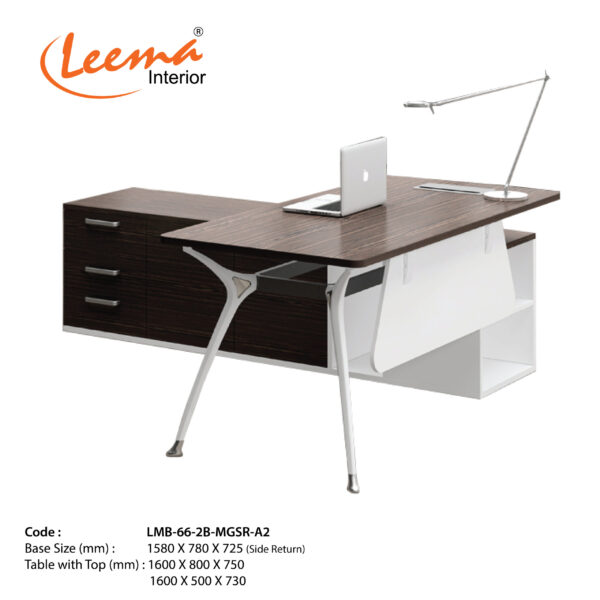 Leema Modern Metal Base Director's Table  |  Code : LMB-66-2B-MGSR-A2