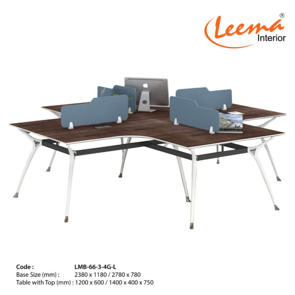 Leema Modern Metal Base Workstation  |  Code : LMB-66-3-4G-L