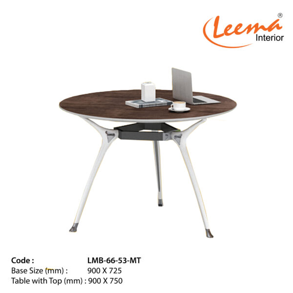 Leema Modern Metal Base Small Meeting Table  |  Code : LMB-66-53-MT