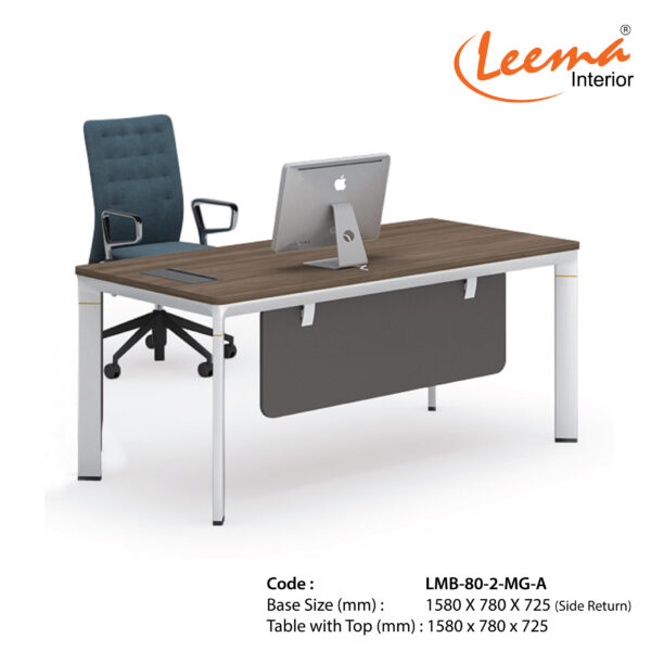 Leema Modern Metal Base Manager's Table  |  Code : LMB-80-2-MG-A